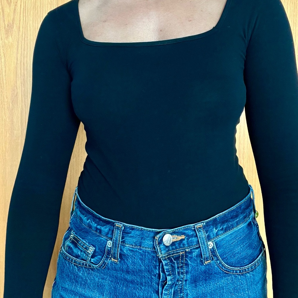 Mango Women's Elegant Black Bodysuit